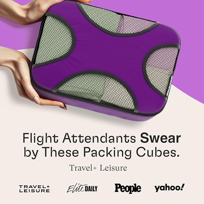 Shacke 6 Set Packing Cubes for Travel - Compression Packing Bags/Travel Organizer - Luggage Organizer Bags for Traveling - Travel Essentials for Women - Cruise Must Haves Packing List