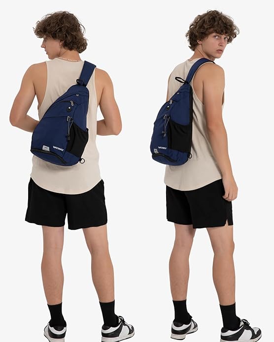 WATERFLY Large Crossbody Sling Bag: Over Shoulder Backpack Daypack Casual Cross Chest Side Pack