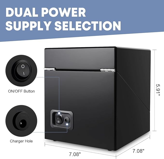 Uten Automatic Double Watch Winder Box, Luxury Wooden Storage Case for Mechanical Watch Winder with Quiet Motor 5 Rotation Mode, Black.