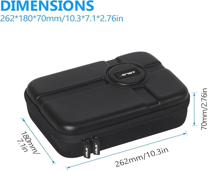 JSVER PU Leather Hard Shell Carrying Case for GoPro Hero13/12/11/10/9/8/7, AKASO EK7000 / Brave 4 4K / Brave 7 LE/Brave 8 / V50X and Insta360