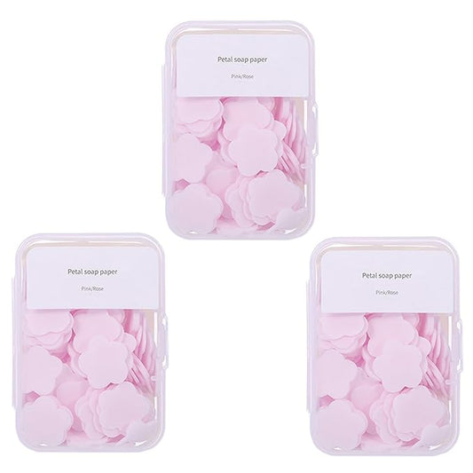 300pcs Portable Hand Washing Soap Sheets, Scented Mini Soap Sheets, Disposable Soluble Soap for Outdoor Travel, Camping, Hiking (Pink)