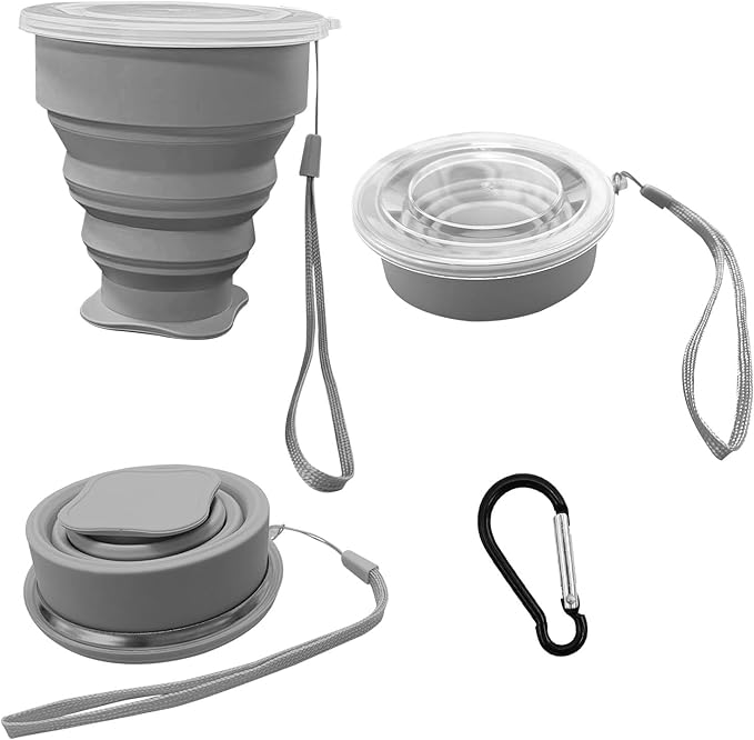 200ML Collapsible Cup - Silicone Foldable Cup-Expandable Folding Drinking Cup -Reusable Portable Mugs Cup For Travel, Camping, Hiking, Holiday Vacation, Outdoor Sports