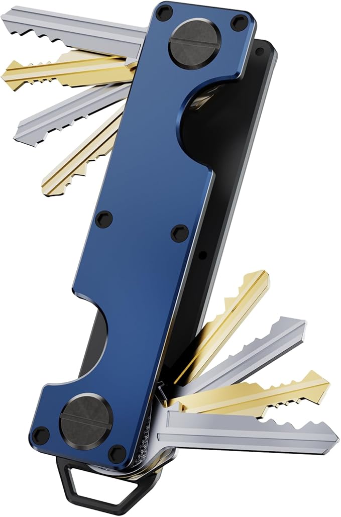 Key Organizer Key Holder Compact Key Case Minimalist Metal Key Chain Key Holder for Keychain Secures 8-10 Keys EDC