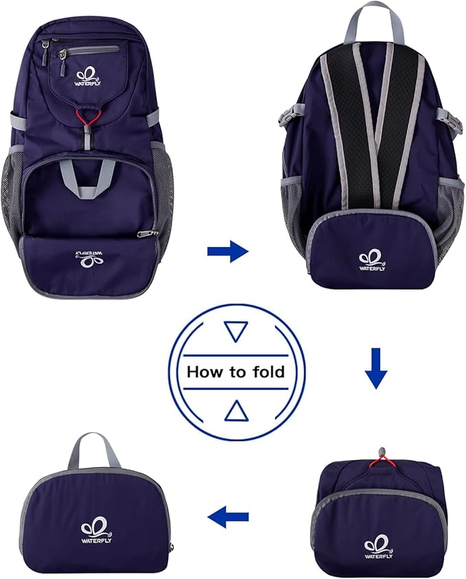 WATERFLY Small Lightweight Packable Backpack: 20l Ultra Light Foldable Travel Hiking Camping Daypack Day Pack for Man Woman