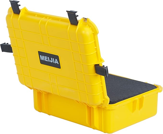 MEIJIA Portable Waterproof Protective Case,Hard Camera Case,Customized Fit Foam Inserted, Elegant Black,Fit for Camera, Equipments, Lens,Drones(Black)