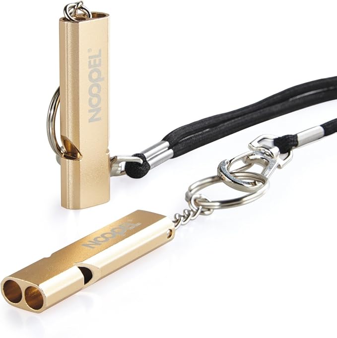 Noopel Emergency Whistles Lifeguard Safety Whistle with Lanyard and Keychain for Outdoor Camping Hiking Boating Backpacking Fishing Kayak Kids Rescue Signaling Loud Survival Whistle