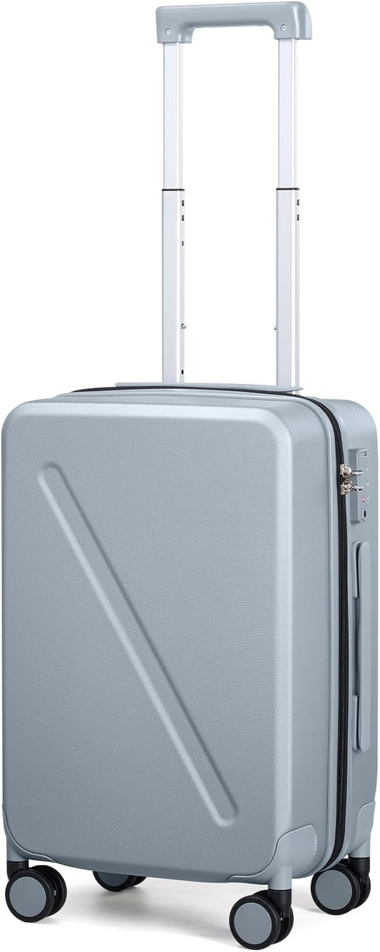 MILADA Carry On Luggage 22x14x9 Airline Approved With Wheels 20 inch Carry On Bag Hard Case Luggage TSA Approved Carry On Suitcase Rolling Luggage For Women Men, Grey