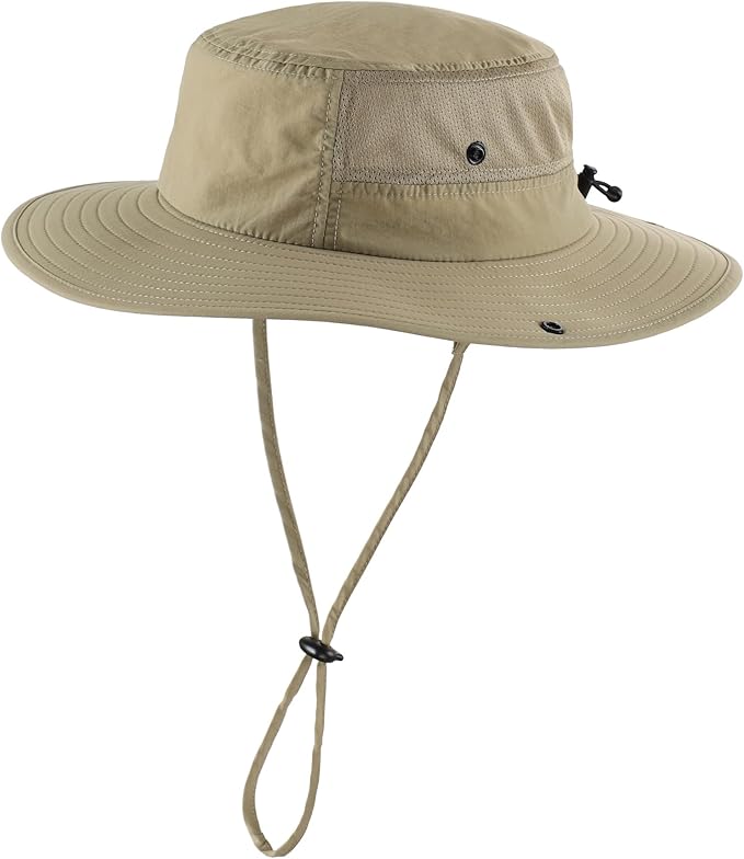Home Prefer UPF50+ Mens Sun Hat Wide Brim Womens UV Protection Beach Bucket Hat for Fishing Hiking Snap Up Cowboy Hat
