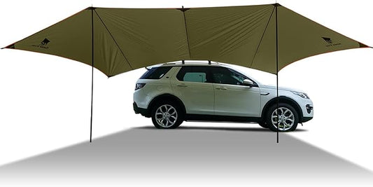 GEERTOP Large Car Side Camping Awning 19 x 11 ft SUV Canopy Tarp Waterproof Outdoor Vehicle Sun Shade Shelter for Truck, MPV, Van, Campers