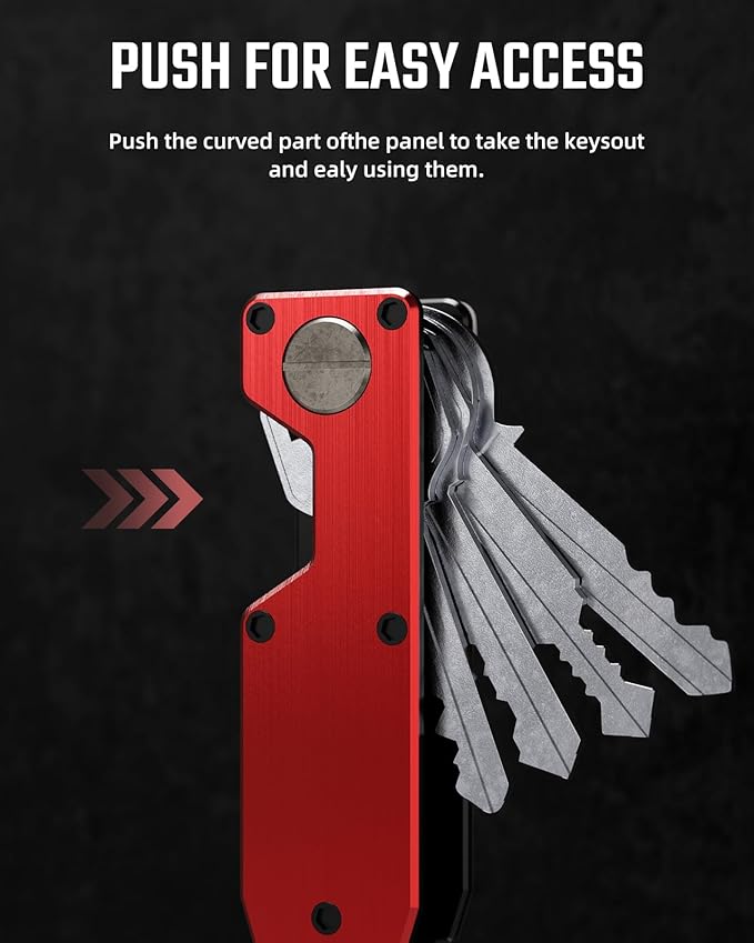 Key Organizer for Men Compact Key Holder Minimalist Key Case Metal Key Chain Key Holder for Keychain Secures 2-5 Keys