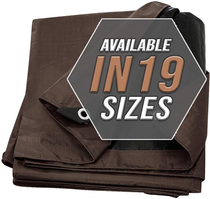 Large Waterproof Tarp - Heavy Duty 10 Mil Thick Poly Tarpaulin Ideal for Canopy Tents, Boats, RV or Pool Covers - Multipurpose Protective Tarps with Grommets for Indoor and Outdoor Use | 50' x 50'