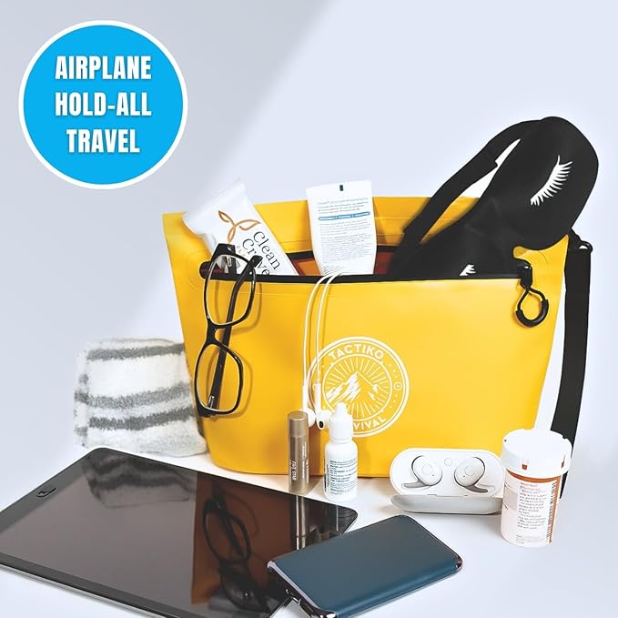 Tactiko Heavy-Duty Splash Water Resistant Zipper Pouches - 3L Hold-All Organizers for Dry Bags, Travel Bags (Yellow)