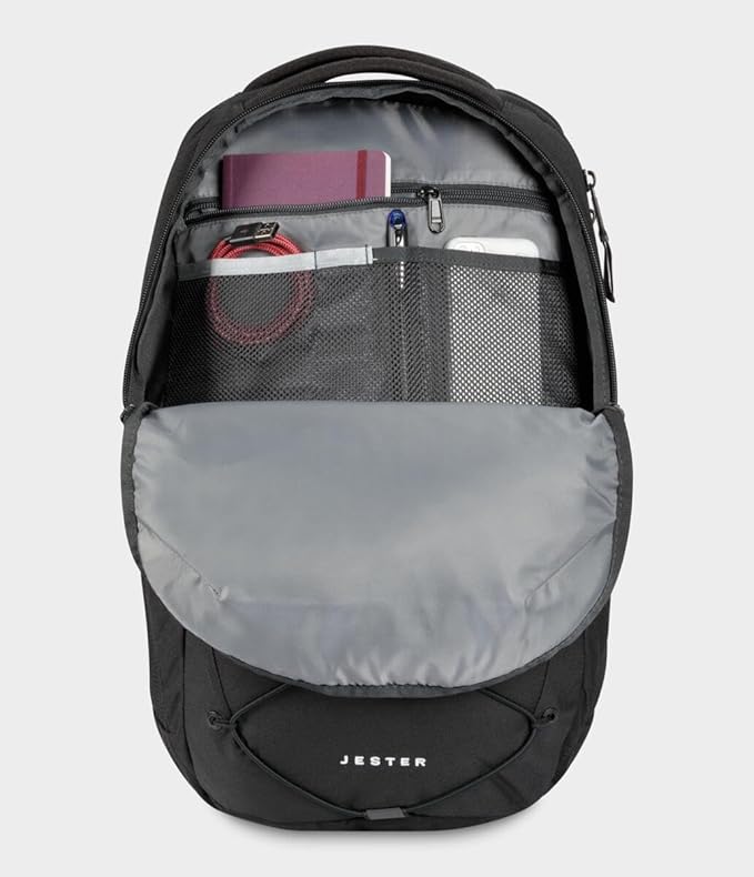 THE NORTH FACE Jester Everyday Laptop Backpack | Commuter Daypack with Water Repellent Finish, 16" Laptop Sleeve, Huge Main Compartment, TNF Black-NPF, One Size
