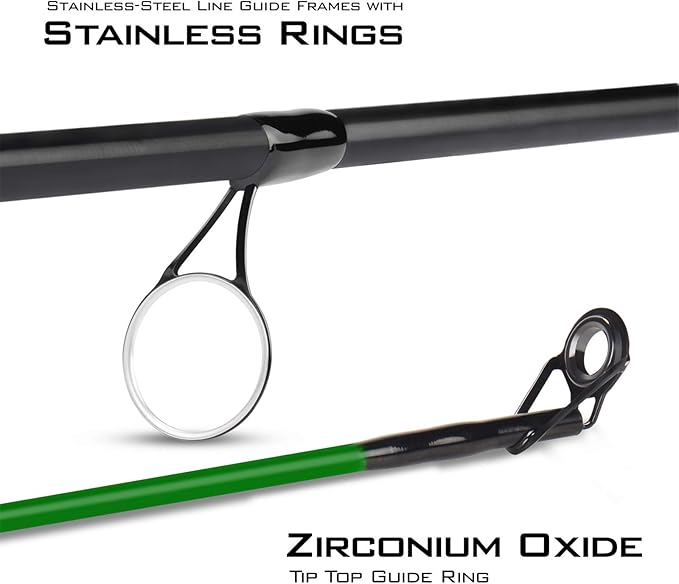 KastKing Brutus Spinning Rods & Casting Fishing Rods, Brute Tuff Composite Graphite & Glass Blanks, Stainless Steel Line Guides w/Zirconium Oxide Rings Tip Top, Chartreuse Strike Tip