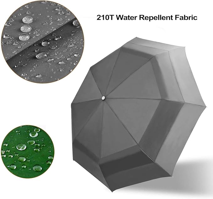 Lejorain Large Folding Golf Umbrella - Compact Mens Umbrellas Travel Rain and Windproof 54inch Collapsible Automatic Open Close Umbrella 210T Teflon Vented Double Canopy