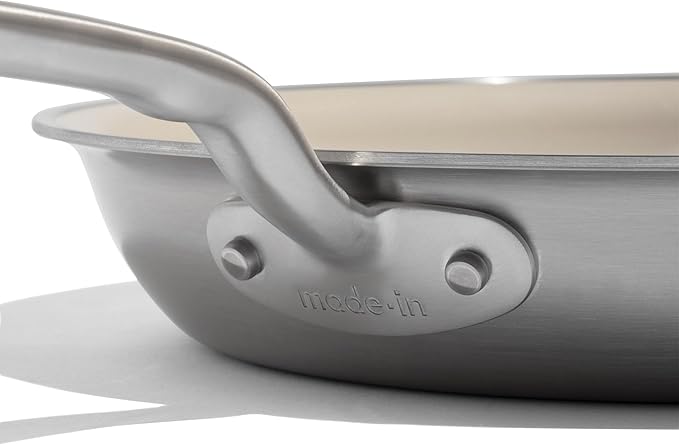 Made In Cookware - 10" Ceramic Non Stick Frying Pan (Stainless Handle) - 5-Ply Stainless Clad with Stay-Cool Handle - Professional Cookware