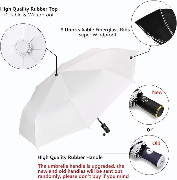 Cuby UV Sun Umbrella Compact Folding Umbrella lightweight Portable Manual Travel Umbrella for Rainproof & 99% UV Protection with Black Anti-UV Coating