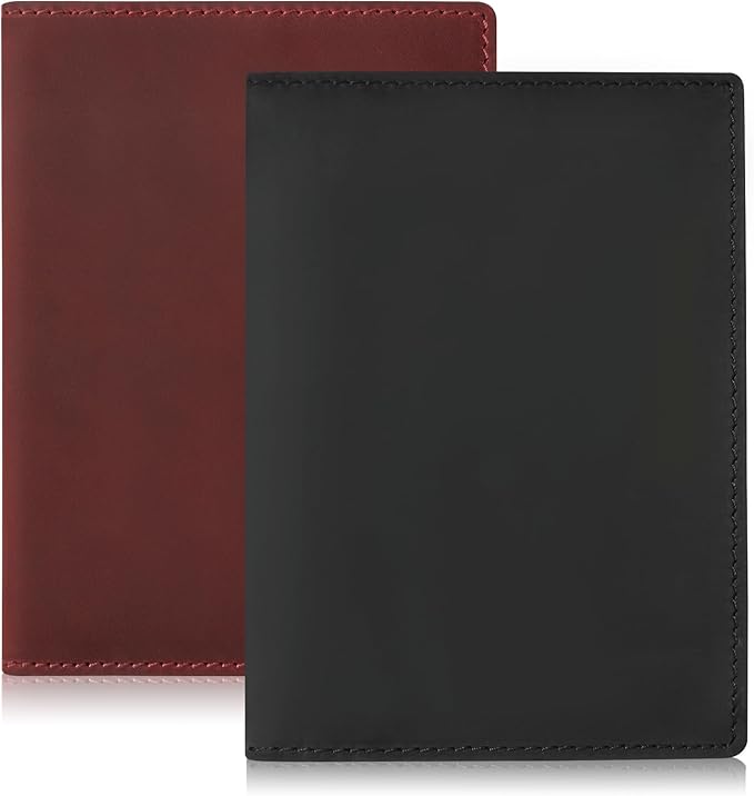 Jack&Chris Leather Passport Holder, Handmade Passport cover, Travel Wallet Cover Case for Men and Women, Leather Travel Documents Organizer Protector, JC107
