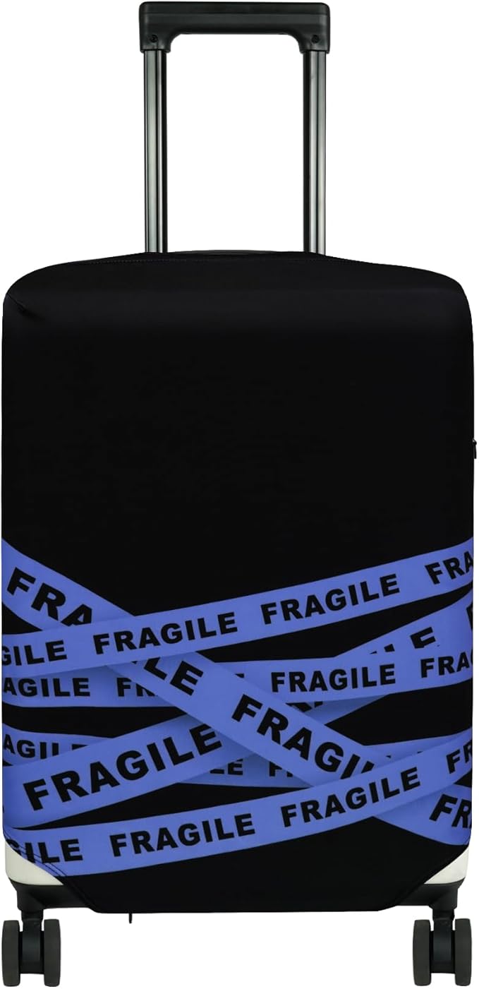 HYPER VENTURE Washable Luggage Cover - Fashion Suitcase Protector Fits 27-30 Inch Luggage (Fragile, L)