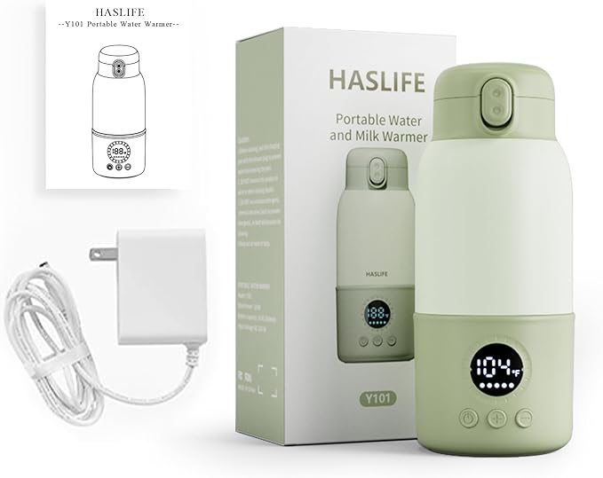 Portable Bottle Warmer for Travel,Formula Container to Go 12.8oz Baby Bottle Warmer with 2-Min Fast Heating,Milk Warmer for Baby Travel Essential with Long Time Keep Warm Function