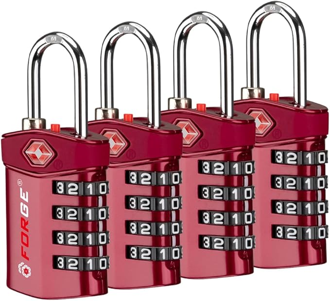 Forge Travel Lock,TSA Approved Luggage Locks for Air Travel, Gym Lockers, School Lockers, Pelican Cases, Gun Case, Easy Read Dials, Durable Alloy Body