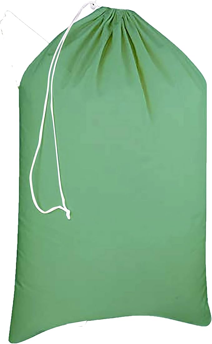 Urban Villa Laundry Bag Canvas|Dirty Clothes Travel Laundry Bag|Machine Washable|Reusable College Hostel Hamper Liner Bag for Garments Delicates Drawstring Closure 1 Pack Green Color|Size 28X36 Inches