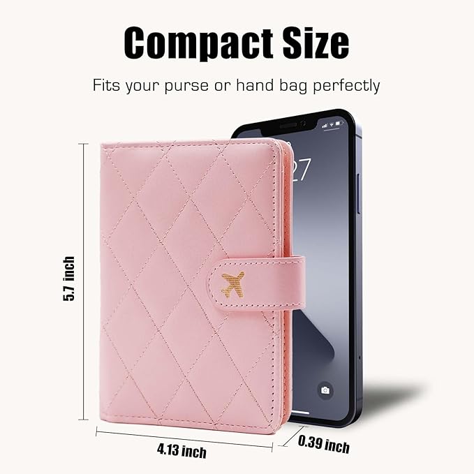 Melsbrinna Premium Leather Passport Holder Covers Case, Waterproof Rfid Blocking Travel Wallet Passport Holder with Pen Holder, Cute Passport Book for Women/Men
