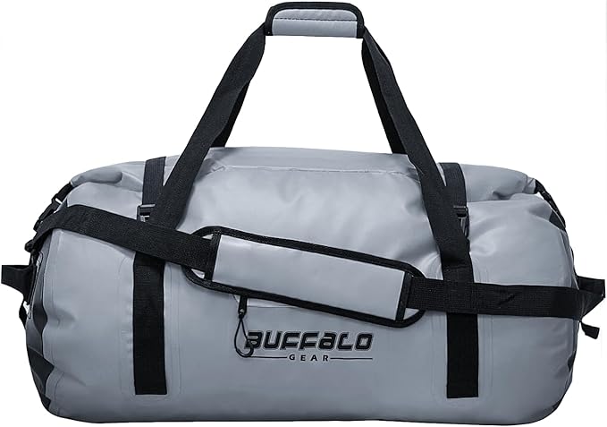 Buffalo Gear Waterproof Duffle Bag 40L 60L 80L Roll-top Dry Bag Heavy Duty Waterproof Duffel Travel Bag for Kayaking Rafting Boating Fishing Camping