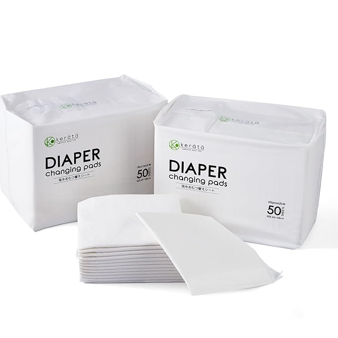 Disposable Changing Pads for Baby, 100 Pack Disposable Changing Pad Liners, Waterproof Disposable Underpads, Ultra Absorbent Super Soft Breathable Diaper Changing Mat 13 x 18 in