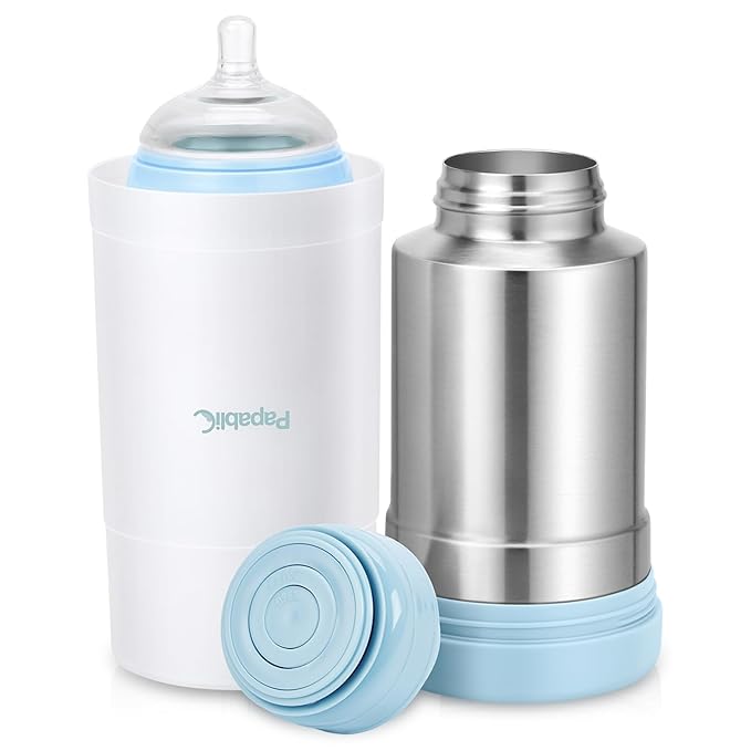 Papablic Portable Travel Baby Bottle Warmer Plus with Large Capacity, 18 oz