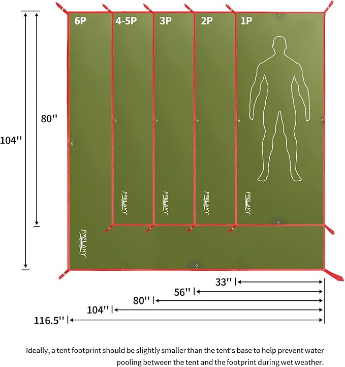 Frelaxy Tent Footprint, Waterproof Camping Tarp, Durable Tent Floor to Elevate Your Camping, Hiking, Backpacking, Hammock, Beach Experience
