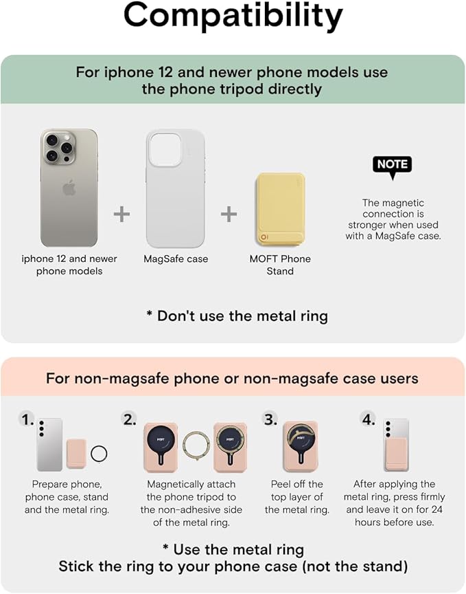 MOFT Phone Tripod Wallet for iPhone, Mulit-Angles, Lightweight Phone Stand, MOVAS Vegan Leather Magnetic Wallet, Strong Magnets, NFC Card Holder,Travel Essential, Panna Cotta (with Card Slot)