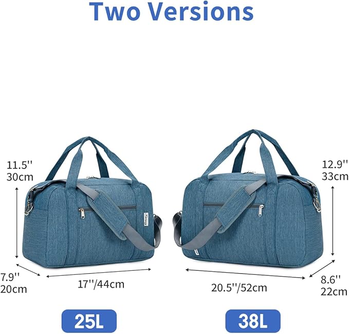 Narwey Carry on Bag 22x14x9 Airlines Approved, Carry on Duffle Bag for Airplane with Wet Pocket, Travel Duffel Bag Luggage Bag Weekender Overnight for Women Men (Navy Blue)