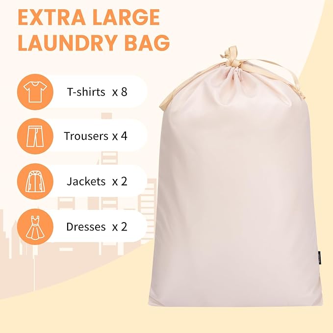 BAGAIL 6 Set Packing Cubes Luggage Packing Organizers for Travel Accessories-Beige