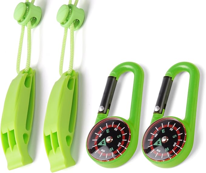 2-Pack Whistle Emergency Safety with Lanyards - High Decibel Survival Whistle for Life Jackets, Boating, Kayaking, Hiking, Hunting & Rescue