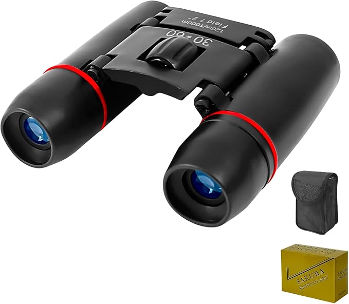 Binoculars for Adults Compact Mini Folding Waterproof Binoculars with High Power Portable for Bird Watching Cruising Hiking and Sports Events