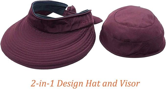 HINDAWI Sun Hats for Women with UV Protection Wide Brim Sun Hat Visor Summer Beach Outdoor Foldable Womens Cap