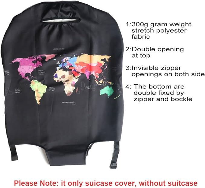MosaiRudo Thicker Luggage Cover Elastic Suitcase Cover Protector Fits 18-32 Inch Suitcase Travel Accessories (Colorful, M)