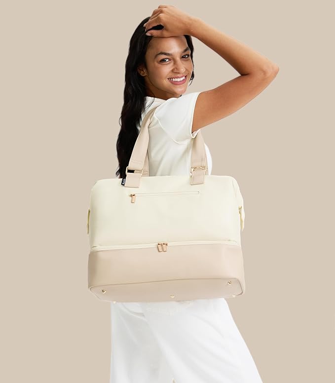 Weekender Bags for Women, Large Travel Duffel Bag with Shoes Compartment, Carry On Overnight Tote Bags with Toiletry Bags, Hospital Bags for Labor and Delivery