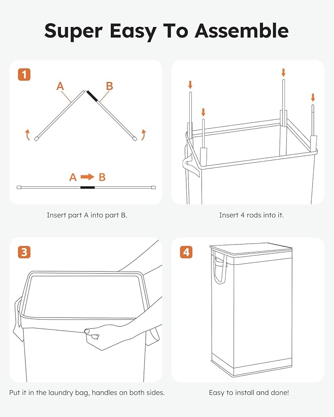 SOLEDI Laundry Hamper with Lid 100L Large & Tall Collapsible Laundry Basket, Clothes Hamper with Bag Removable Easy to Carry, Dirty Hampers for Bedroom, Bathroom, Dorm, College, Grey