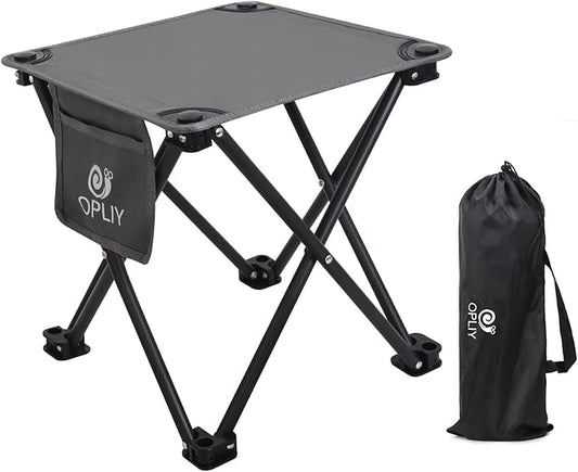 Opliy Camping Stool, Folding Small Chair Portable Camp Stool for Camping Fishing Hiking Gardening and Beach, Camping Seat with Carry Bag (Gray)