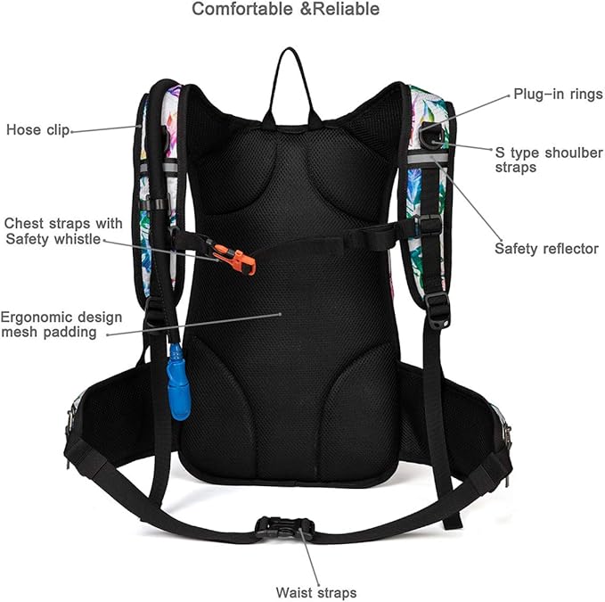 Hydration Pack Backpack with 3L Water Bladder for Men & Women, Hiking Daypack with Thermal Insulation | Running, Cycling, Camping, Skiing, Outdoor Activities