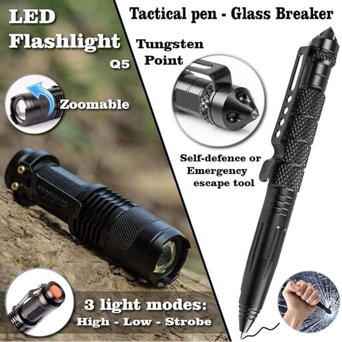 Outdoor Camping Survival Gear and Equipment, Survival Kits Fishing Hunting, Birthday Gifts for Men Dad Him Husband Boyfriend Teen Boy Camping Hiking