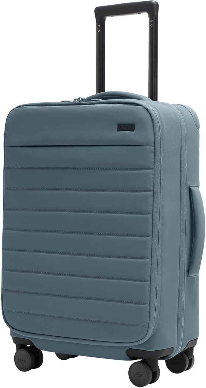 Away Softside Bigger Carry-On Suitcase, 23 Inch Lightweight, Expandable High-Strength Nylon Luggage With Spinner Wheels, Meets Requirements for Most Major Airlines, Coast Blue