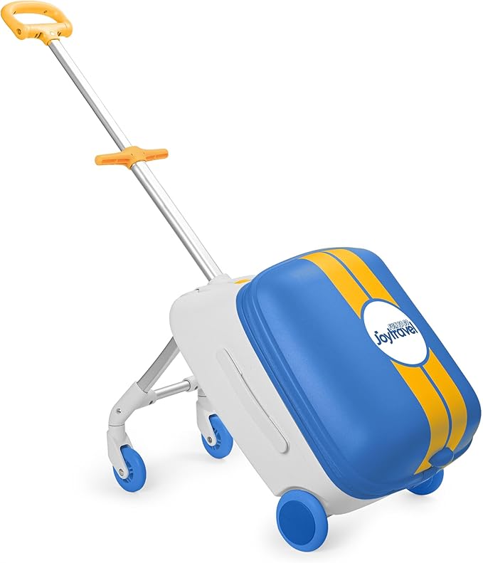 Kids Ride-on Luggage with Spinner Wheels Suitcase, Kid's Ride-On Suitcase Help Your Child Relax, Carry On Trolley Luggage (blue)