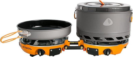 Jetboil Genesis Basecamp Backpacking and Camping Stove Cooking System with Camping Cookware