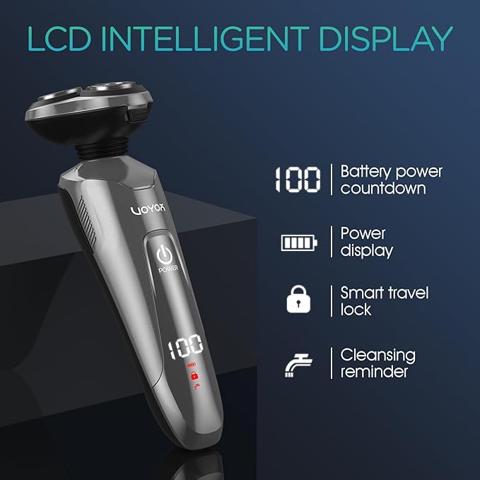 VOYOR Electric Razor for Men Cordless Shavers for Shaving with face sideburn Nose Ear Hair Rechargeable Wet Dry Waterproof TX410 New (New Version-Grey)
