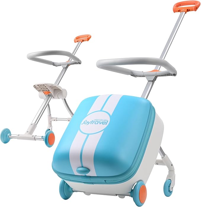 Kids Ride-on Luggage with Spinner Wheels Suitcase, Kid's Ride-On Suitcase Help Your Child Relax, Carry On Trolley Luggage (lightBlue)