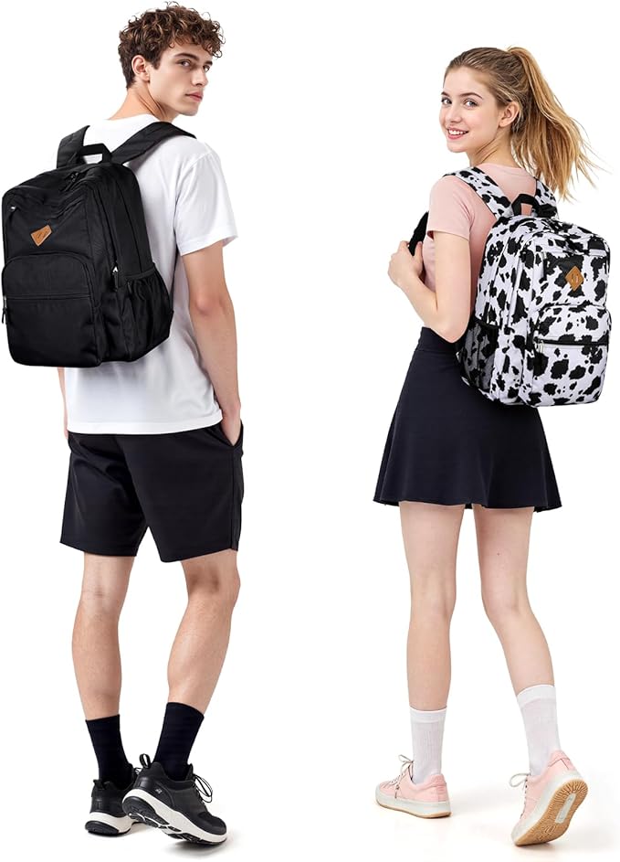 ZORFIN 26L Backpack for College, and Travel: Water Resistant Bookbag - Daisy Black