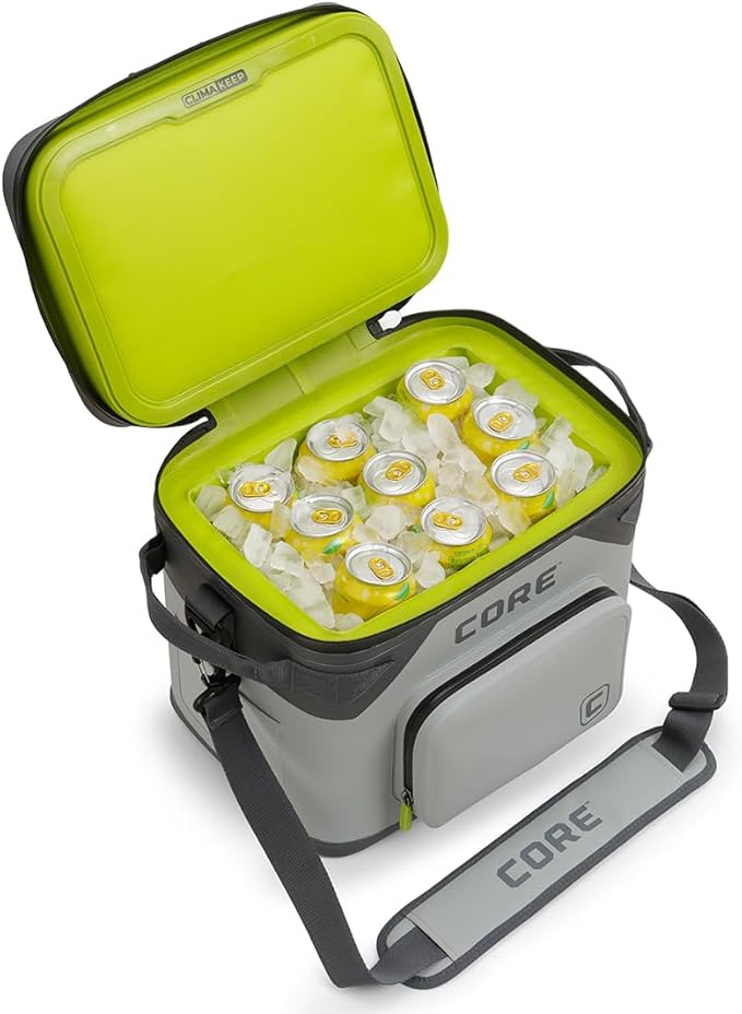 CORE Magnetic Leak Proof Soft Cooler with Waterproof Zipper | Insulated Bag Portable Ice Chest Box | Best Soft Cooler for Food & Beverages for Tailgating, Car Camping, Travel, and Family Beach Picnics